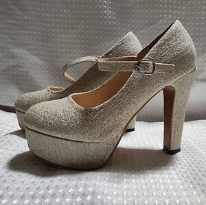 Elegant Cream Platform Heels